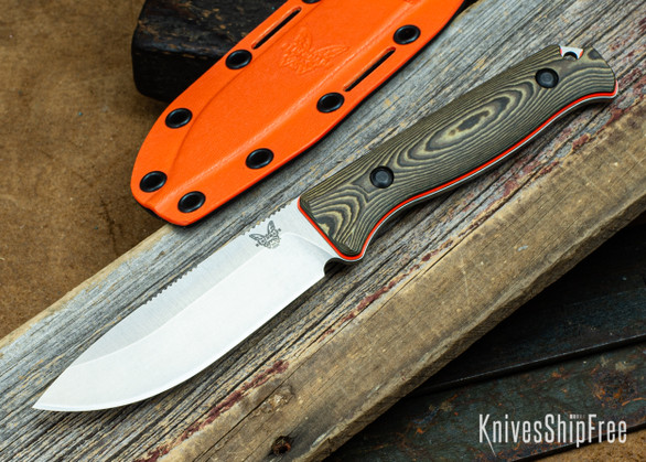 Benchmade Knives: 15002-1 Saddle Mountain Skinner - Richlite / Orange G-10 - 4.2" CPM-S90V