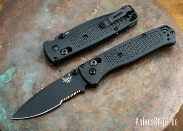 Benchmade Knives: 535SBK-2 Bugout - Graphite Black CF-Elite Scales - AXIS Lock - Serrated - CPM-S30V