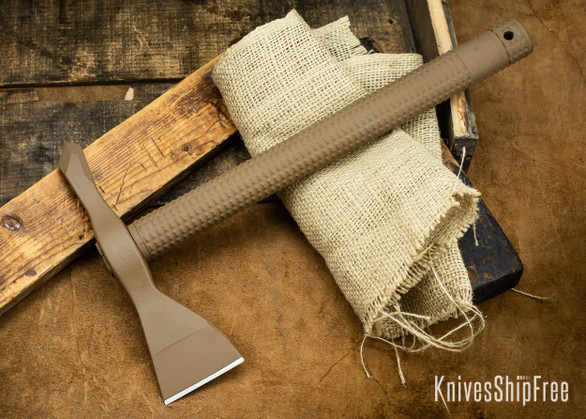 American Tomahawk: Model 1 - Coyote Brown Supertough Nylon Handle - Drop-Forged 1060 Steel - Black Powdercoat