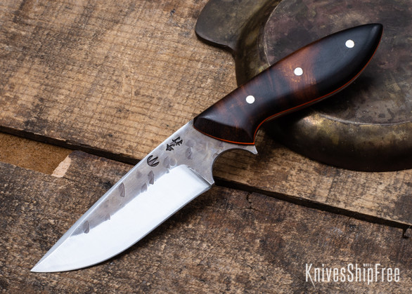 Carter Cutlery: Muteki #3166 Perfect Neck Knife - Desert Ironwood - Orange Liners