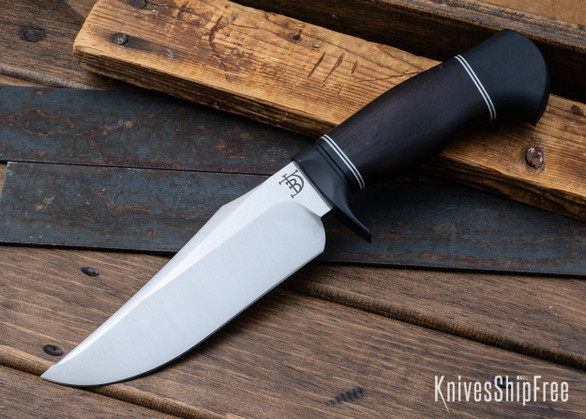 Dark Timber Knives: Comanche - S35VN - Walnut - White & Black Liners - Satin Finish