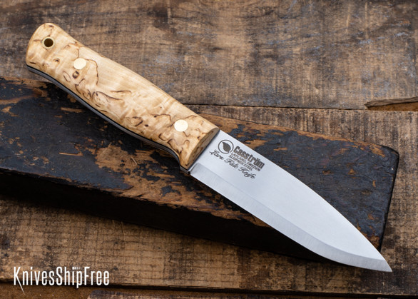 Casstrom: Lars Falt Bushcraft Knife - Sleipner Tool Steel - Curly Birch - CA24BG006