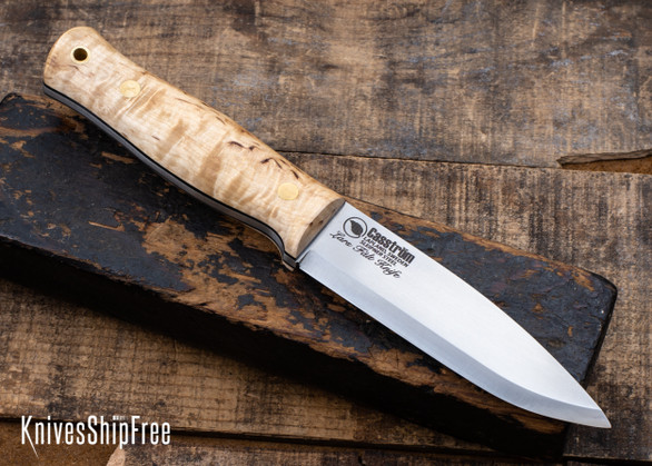 Casstrom: Lars Falt Bushcraft Knife - Sleipner Tool Steel - Curly Birch - CA24BG016