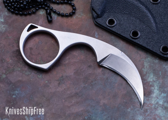 Bastinelli Knives: Diagnostic - Stonewashed N690 - Karambit Neck Knife