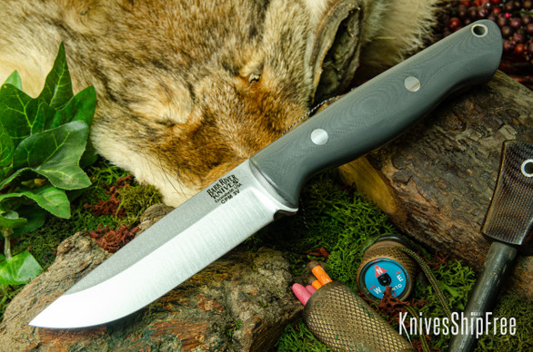 Bark River Knives: Gunny Hunter LT - CPM 3V - Battleship Grey G-10