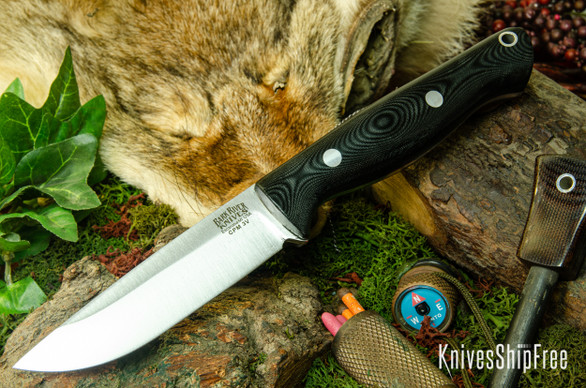 Bark River Knives: Gunny Hunter LT - CPM 3V - Black G-10