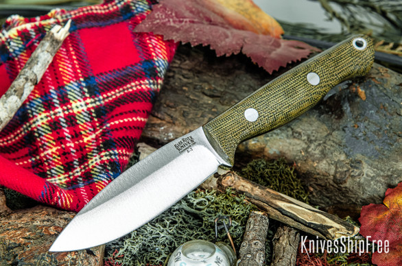 Bark River Knives: UP EDC - Green Canvas Micarta