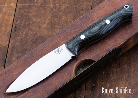 Bark River Knives: UP Gunny - Black & Green Linen Micarta