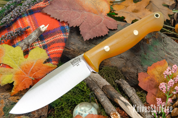 Bark River Knives: UP Gunny - Lager G-10 - Yellow Liners - Brass Pins