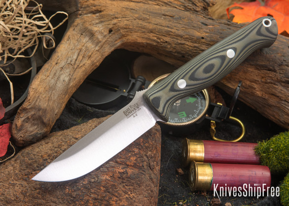 Bark River Knives: Gunny - Green Black Suretouch - Matte