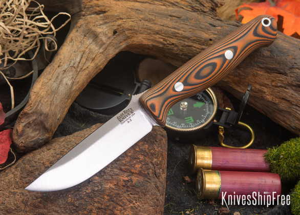 Bark River Knives: Gunny - Orange & Black Suretouch - Matte