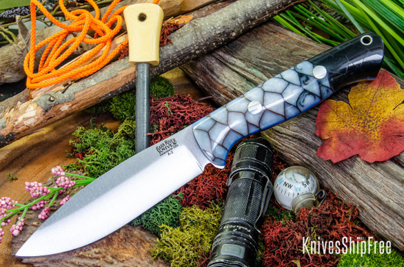 Bark River Knives: UP Bravo - Nebula Dragon Scale - Blue Liners #1