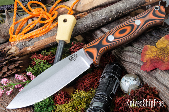 Bark River Knives: UP Bravo - Orange & Black Suretouch - Matte