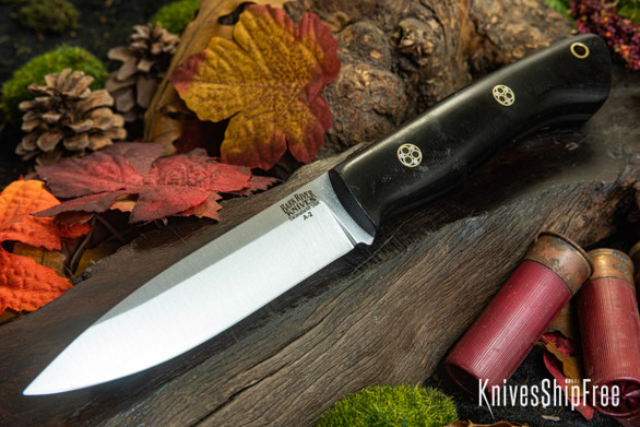 Bark River Knives: Aurora - Black Canvas Micarta - Mosaic Pins