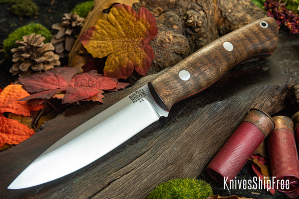 Bark River Knives: Aurora - Curly Koa Burl - Red Liners