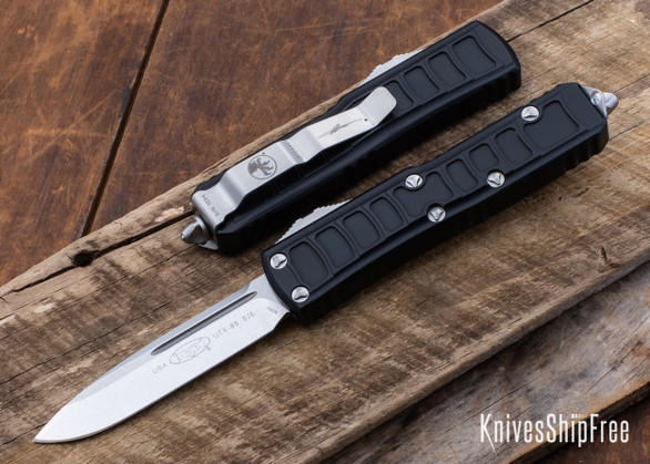 Microtech: UTX-85- II- Auto OTF - Single Edge - Signature Series  - Stonewashed Standard Blade - 231II-10-S