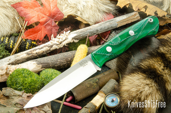 Bark River Knives: Aurora - CPM 3V - Green Cyclone Mesh - Green Liners