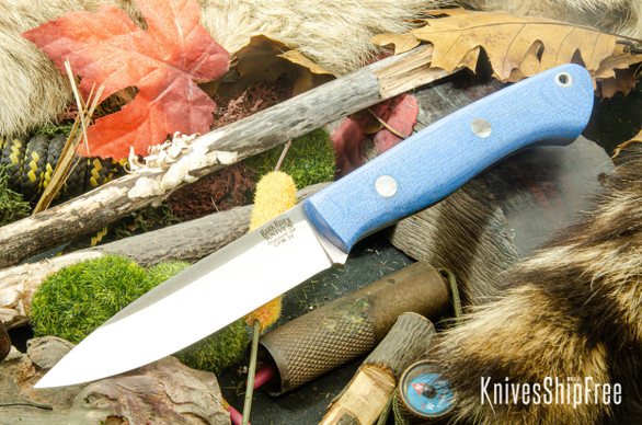 Bark River Knives: Aurora - CPM 3V - Blue Denim Micarta