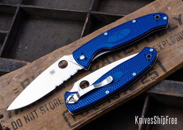 Spyderco: Resilience Lightweight - Blue FRN - CPM-S35VN - Partially Serrated - C142PSBL