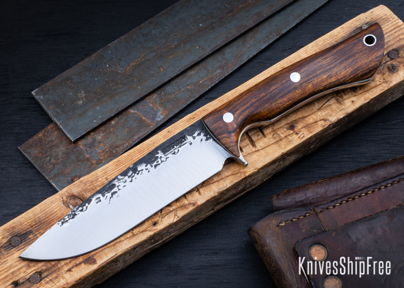 Lon Humphrey Knives: Delta - Forged 52100 - Desert Ironwood - White Liners - LH08CH144