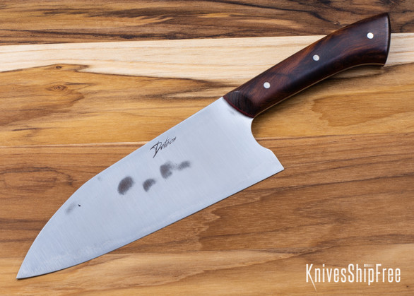Carter Cutlery: Meteki Signature - Funayuki - Arizona Desert Ironwood - Ruby Red G10 Liners - CC31CH013