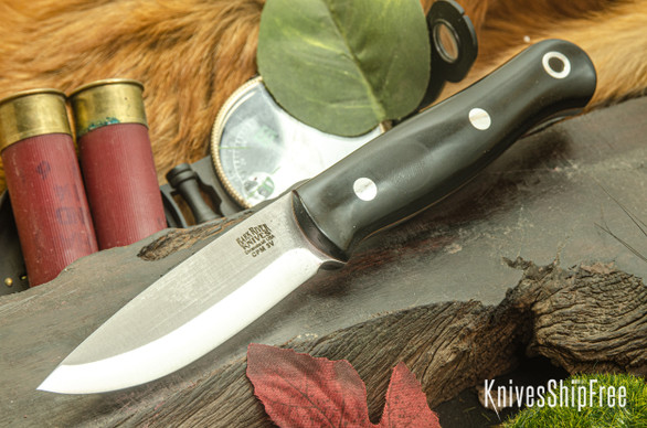 Bark River Knives: Ultralite Bushcrafter - CPM 3V - Black Paper - Natural Liners