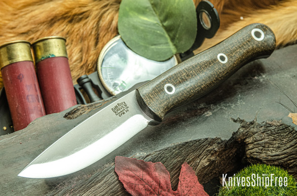 Bark River Knives: Ultralite Bushcrafter - CPM 3V - OD Green Burlap Micarta - Hollow Pins