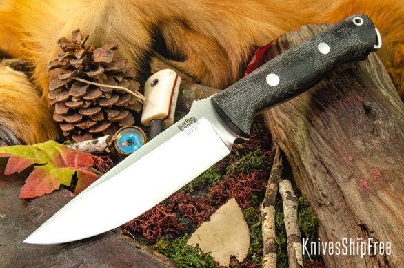 Bark River Knives: Bravo Vortex - CPM 3V - Black Canvas Micarta - Matte