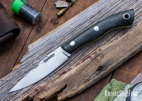 Lon Humphrey Knives: Bird & Trout - Forged AEB-L - Storm Maple - Yellow Liners - LH03EH027