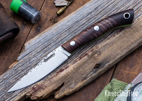 Lon Humphrey Knives: Bird & Trout - Forged AEB-L - Tasmanian Blackwood - Green Liners - LH03EH057