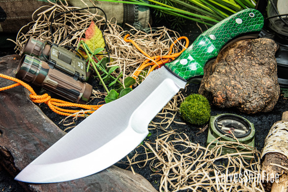 Bark River Knives: Trakker - Green & Black Raptor Scale