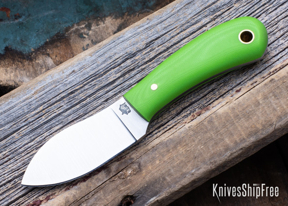 L.T. Wright Knives: Lil Muk - O1 Tool Steel - Toxic Green G-10 - Matte