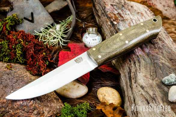 Bark River Knives: Puukko 3V - Green Canvas Micarta