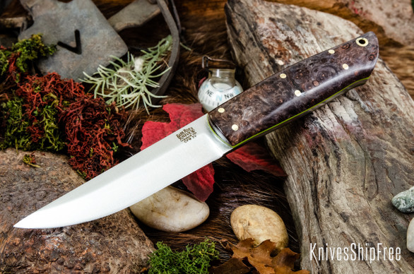 Bark River Knives: Puukko 3V - Swamp Maple Burl - Toxic Liner