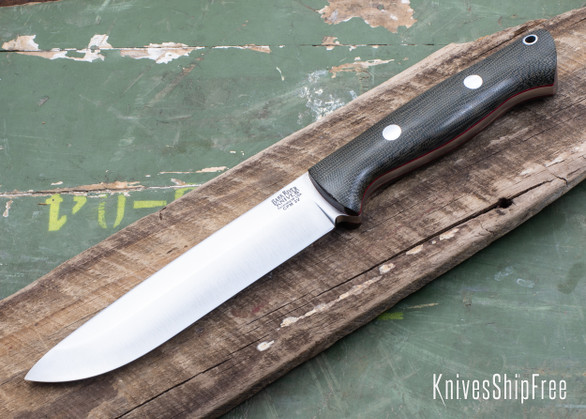 Bark River Knives: Bravo 1.5 - CPM 3V - Green Canvas Micarta - Red Liners - Rampless - Drop Point