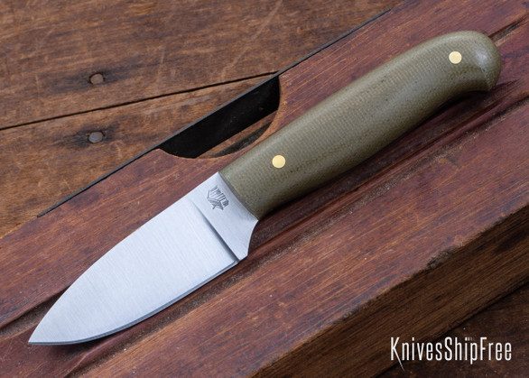 L.T. Wright Knives: Patriot 3V - Green Micarta - Polished