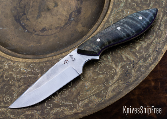 Carter Cutlery: Muteki - Perfect Neck Knife - Dyed Curly Mango - Purple G10 Liners - CC29HH007