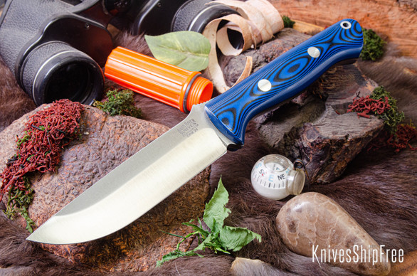 Bark River Knives: Bravo 1.25 - CPM 3V - Blue & Black G-10 - Black Liners