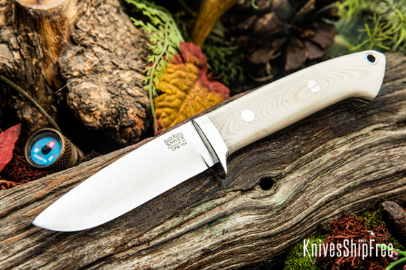 Bark River Knives: Bobcat Hunter - CPM 154 - Desert Tan G-10 - Forest Green Liners