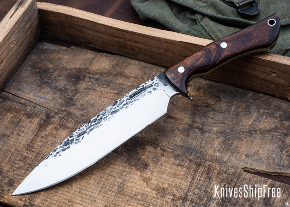 Lon Humphrey Knives: Ranger - Forged 52100 - Desert Ironwood - Yellow Liners - LH11KH136