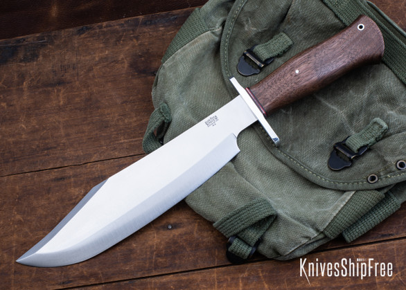 Bark River Knives: Shining Mountain Bowie - Moran -  American Walnut - Sharpened Swedge