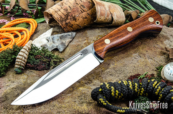 Bark River Knives: Cub - CPM 3V - Desert Ironwood - Blue Liners - Brass Pins