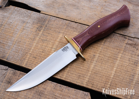 Bark River Knives: Vest Pocket Bowie C - Red Linen Micarta