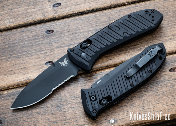 Benchmade Knives: 5700SBK Auto Presidio II - Black Aluminum - CPM-S30V - Black Blade