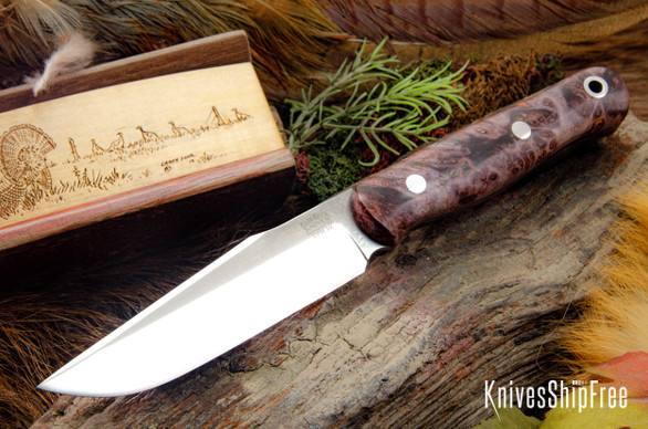 Bark River Knives: Ultralite Field Knife - CPM 3V - Purple Maple Burl