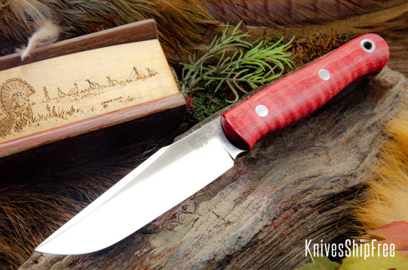 Bark River Knives: Ultralite Field Knife - CPM 3V - Red Tigertail Maple Burl #1