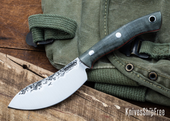 Lon Humphrey Knives: Blacktail Nessmuk - Forged 52100 - Storm Maple - Red Liners - LH24AI045