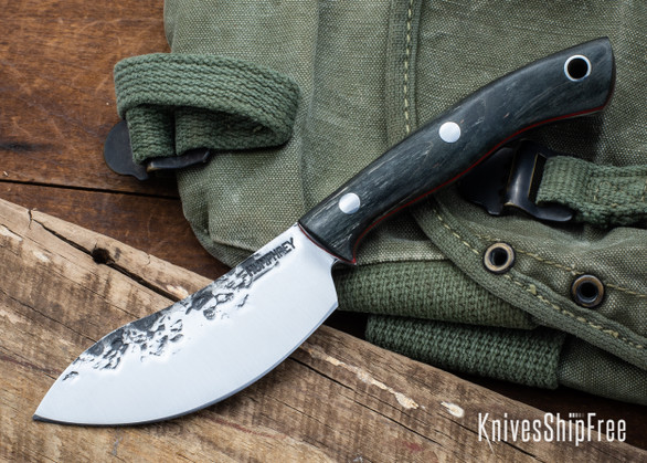 Lon Humphrey Knives: Blacktail Nessmuk - Forged 52100 - Storm Maple - Red Liners - LH24AI046