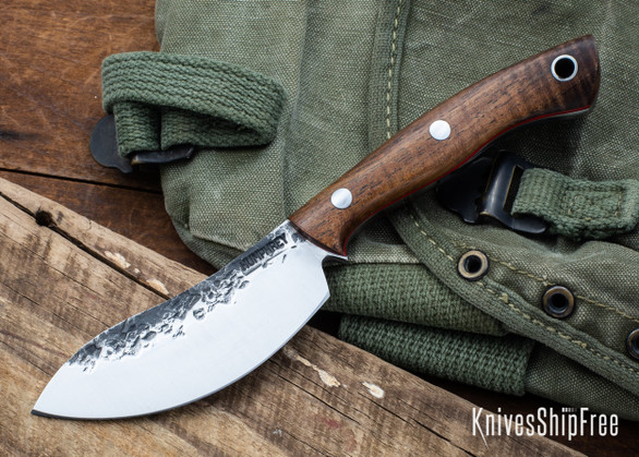 Lon Humphrey Knives: Blacktail Nessmuk - Forged 52100 - Tasmanian Blackwood - Red Liners - LH24AI109