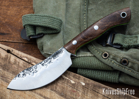Lon Humphrey Knives: Blacktail Nessmuk - Forged 52100 - Tasmanian Blackwood - Green Liners - LH24AI123